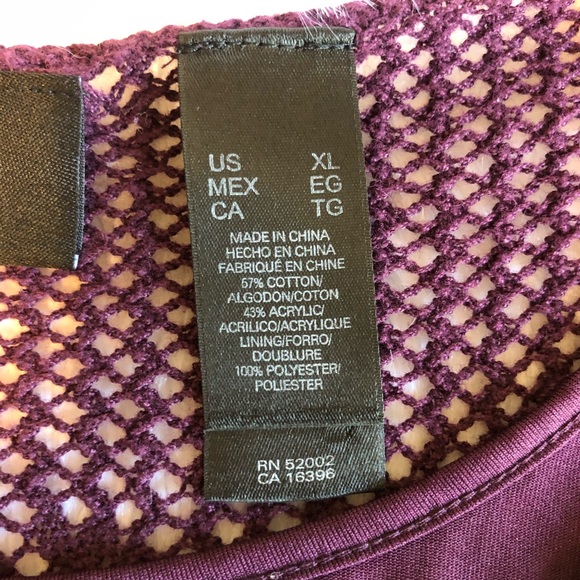 🖤3/$20 Axcess Purple Crochet Short Sleeve Top - Picture 4 of 8